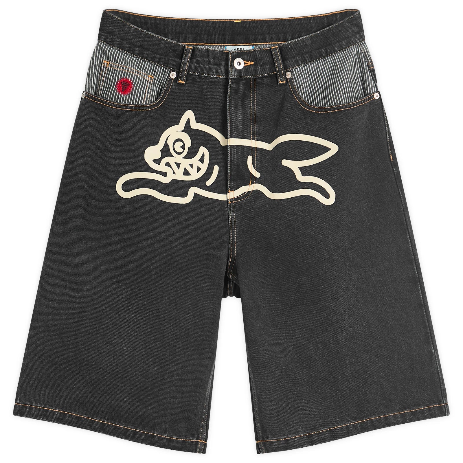 END. x ICECREAM Running Dog Denim Shorts Black