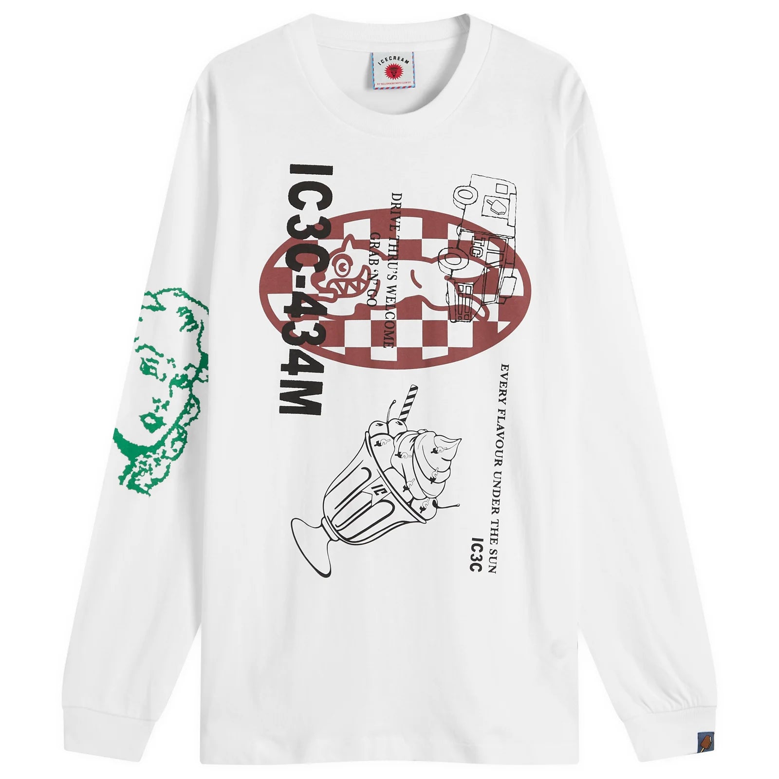 Icecream Multi Graphic Long Sleeve T-Shirt White