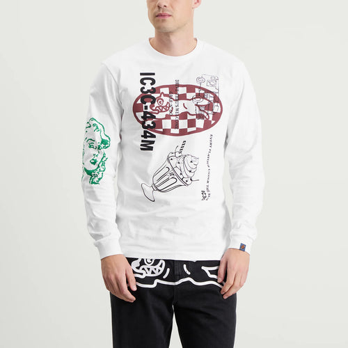 Icecream Multi Graphic Long Sleeve T-Shirt White