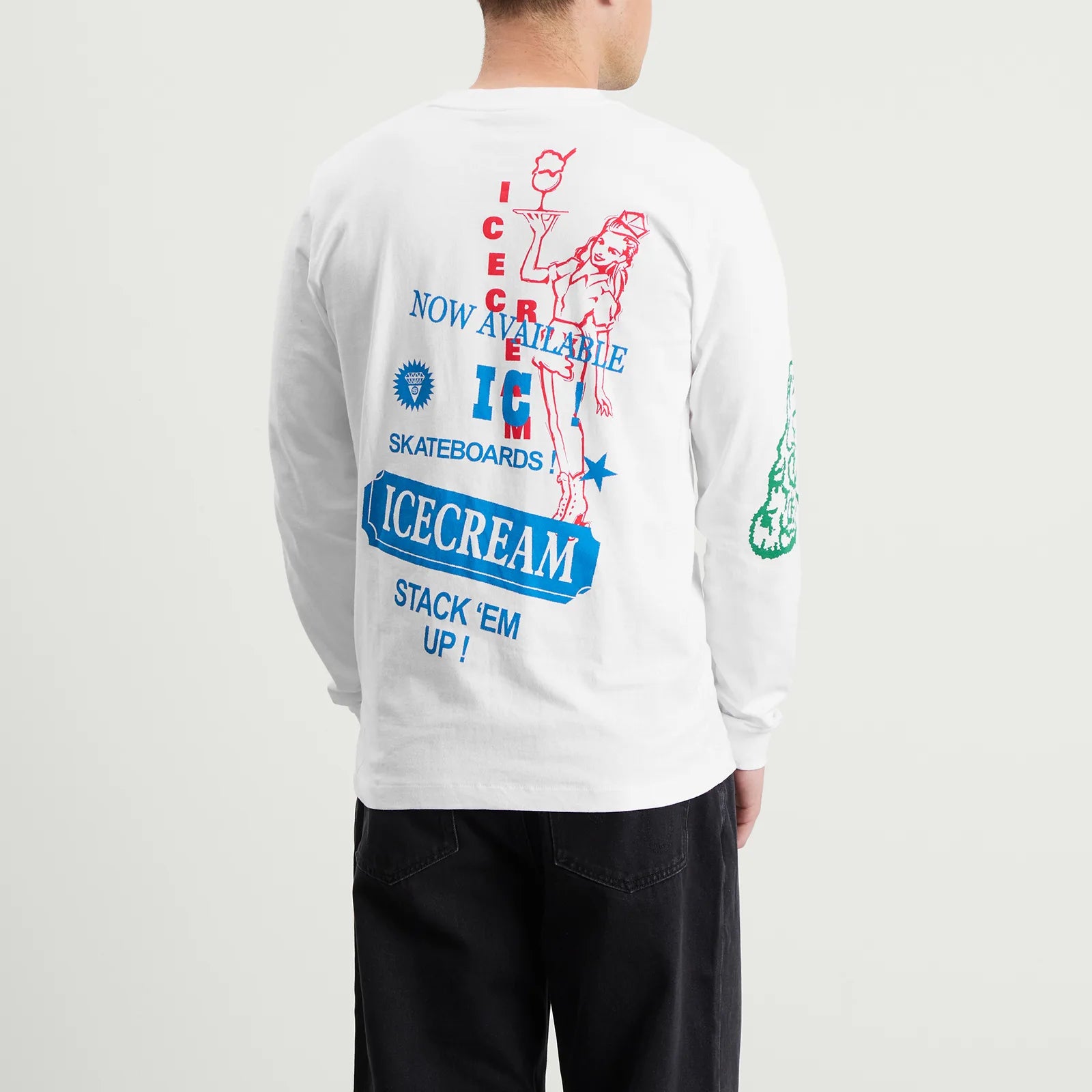 Icecream Multi Graphic Long Sleeve T-Shirt White