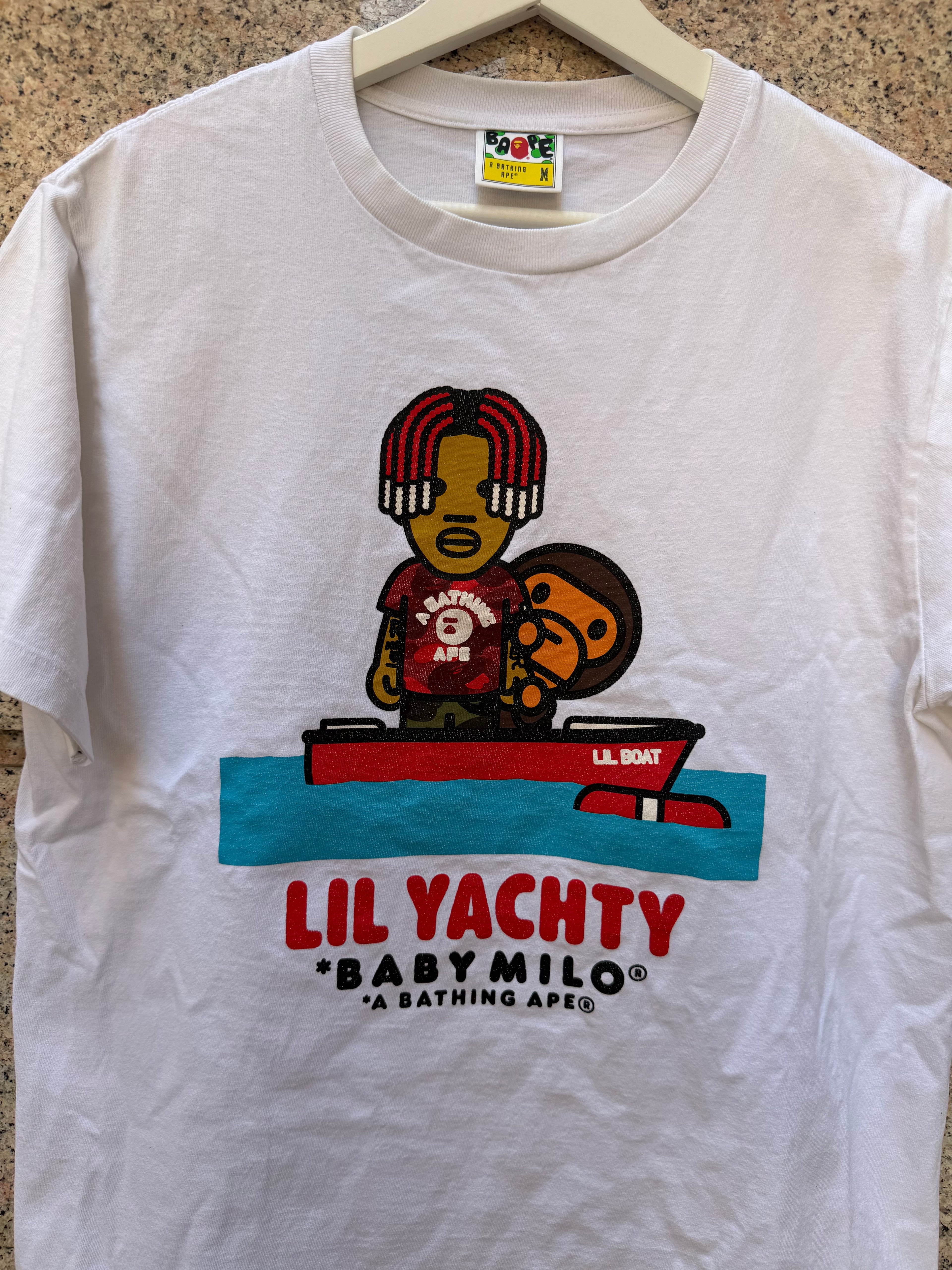 A Bathing Ape Bape X Lil Yachty Baby Milo Boat T-Shirt White - M (USED)