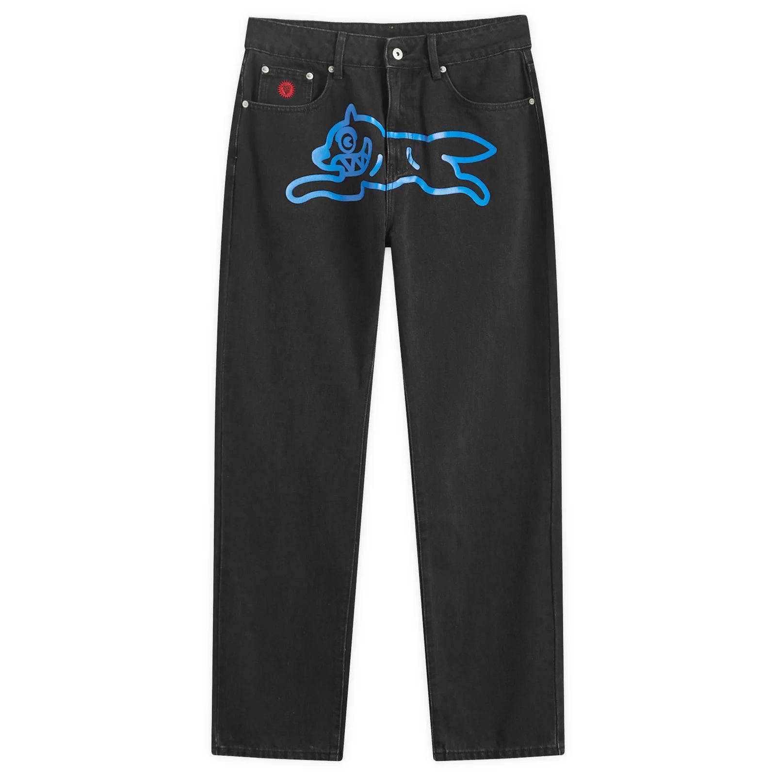 Icecream Running Dog Straight Leg Denim Jeans Black