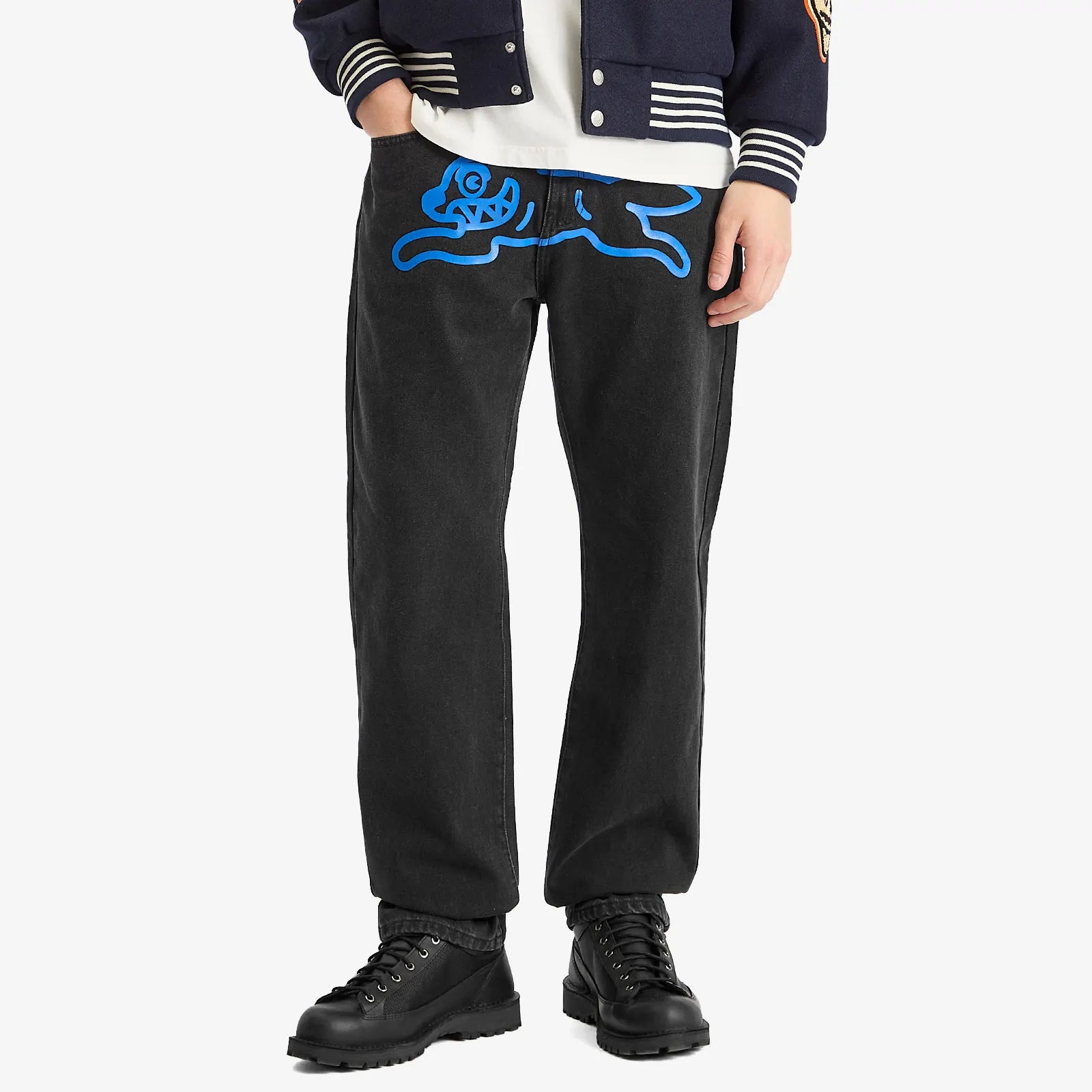 Icecream Running Dog Straight Leg Denim Jeans Black