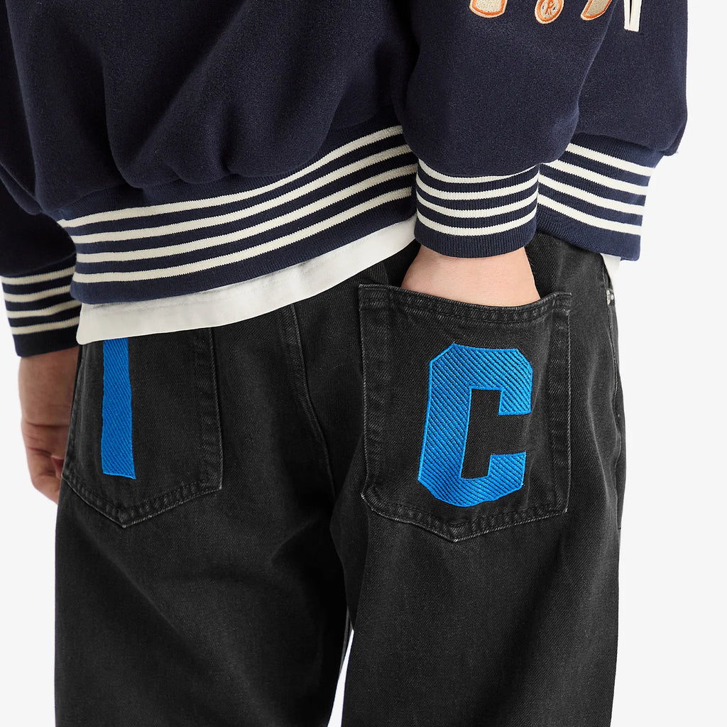 Icecream Running Dog Straight Leg Denim Jeans Black