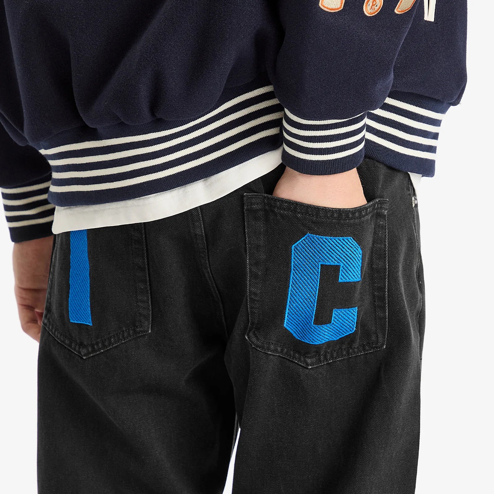 Icecream Running Dog Straight Leg Denim Jeans Black