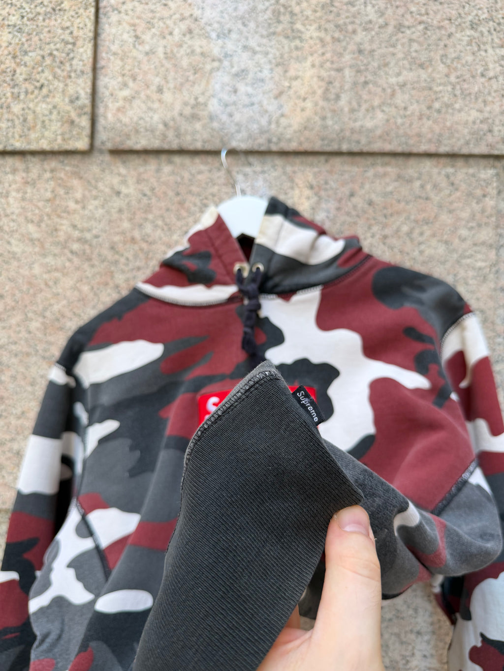 Supreme Hoodie Box Logo Camo Red FW13 - M (USED)