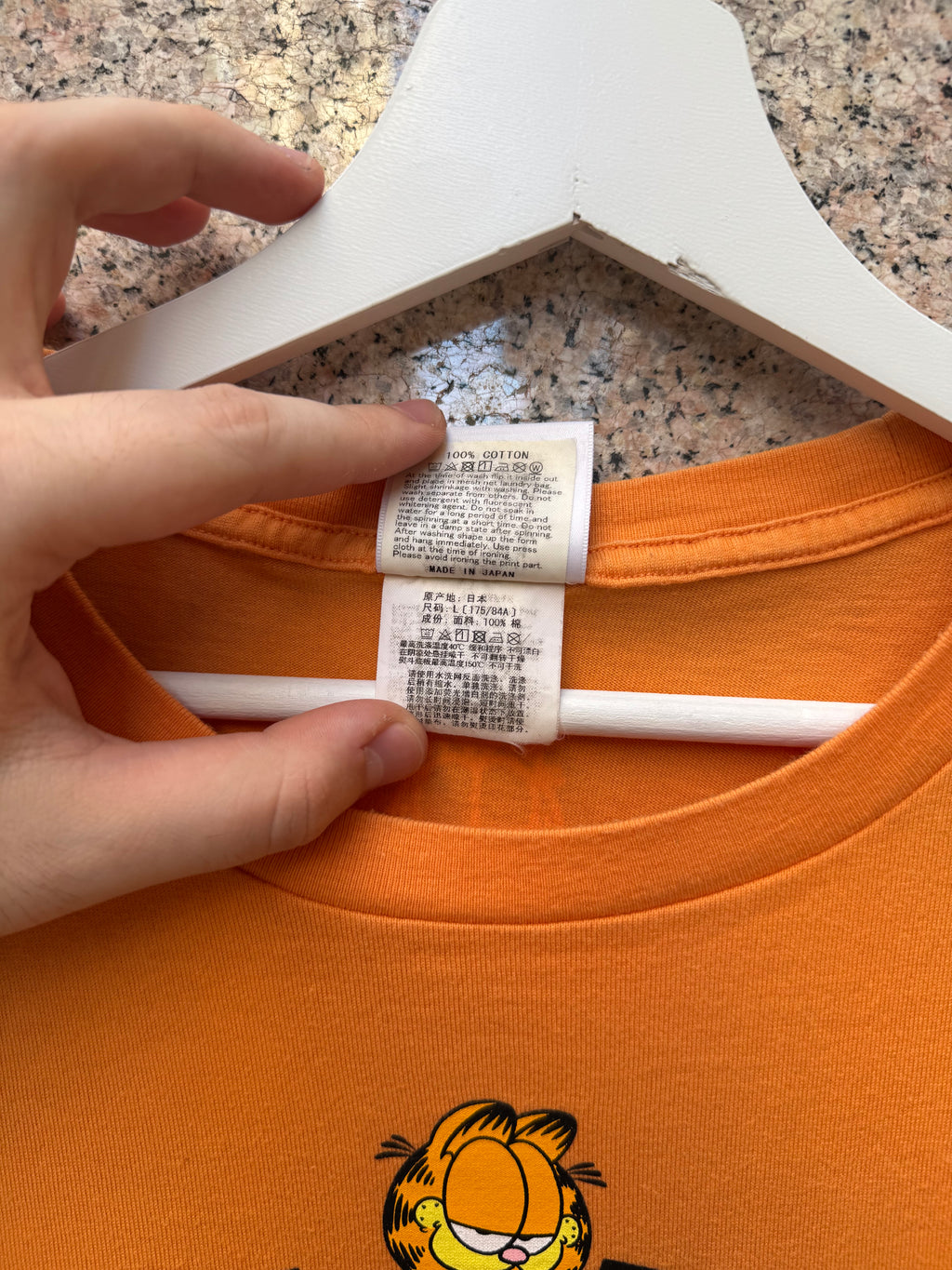 A Bathing Ape Bape X Garfield Orange Tee - L (USED)