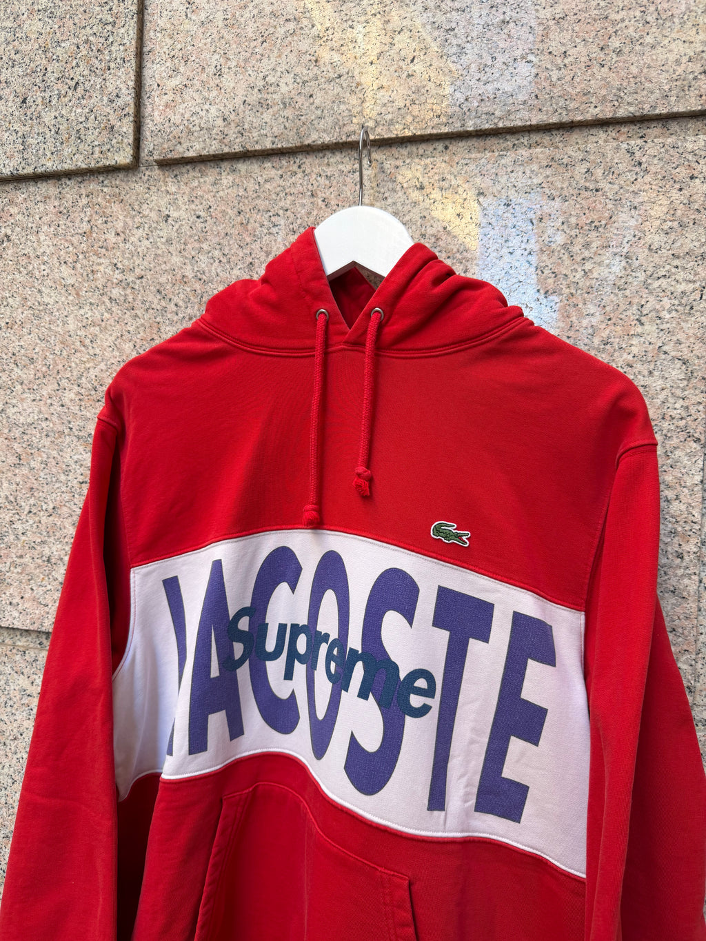 Supreme X Lacoste Hoodie Red  - M (USED)
