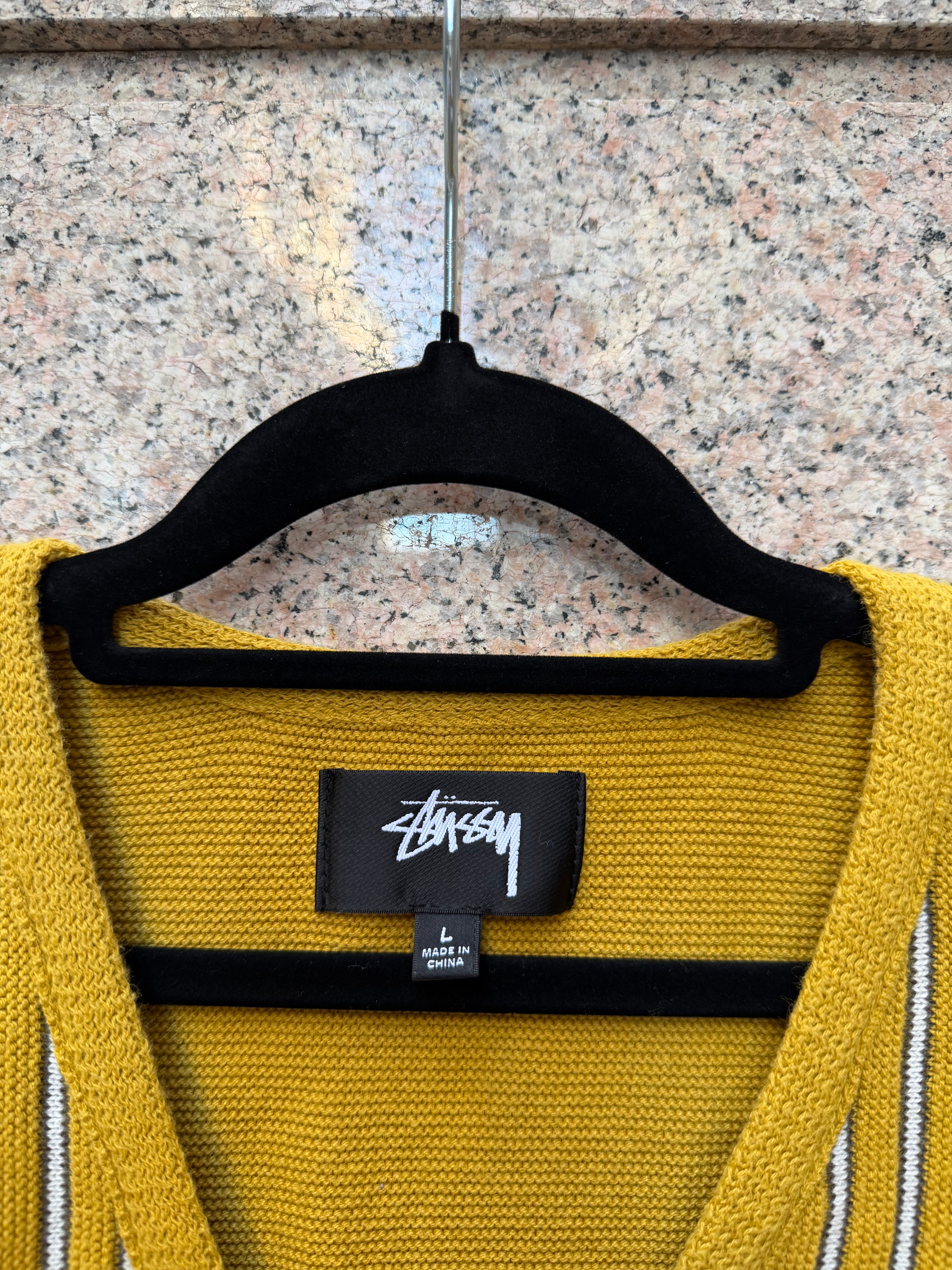 Stussy Cardigan Yellow Ochre - L (USED)