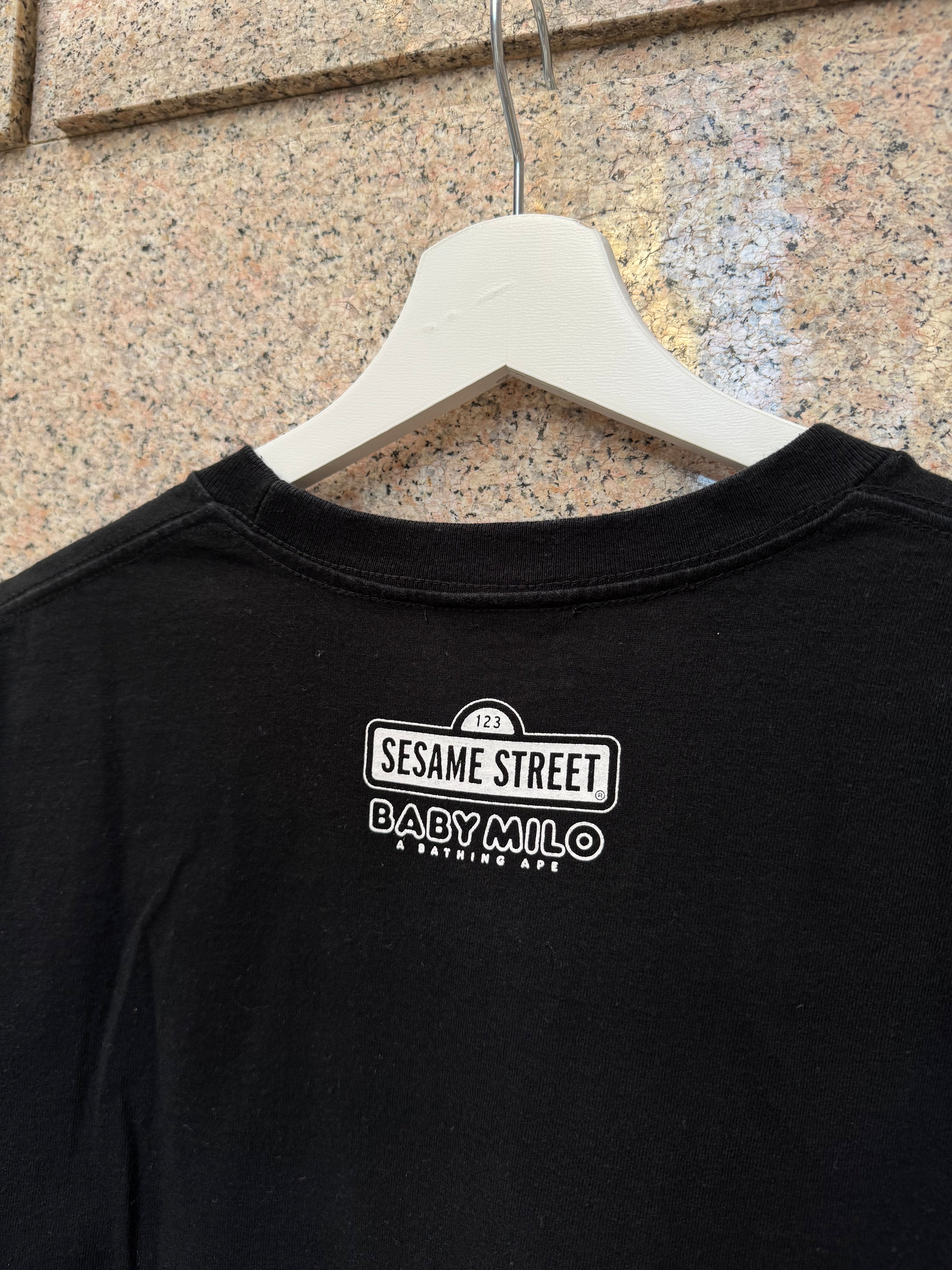 A Bathing Ape Bape X Sesame Street Black Tee - XL (USED)