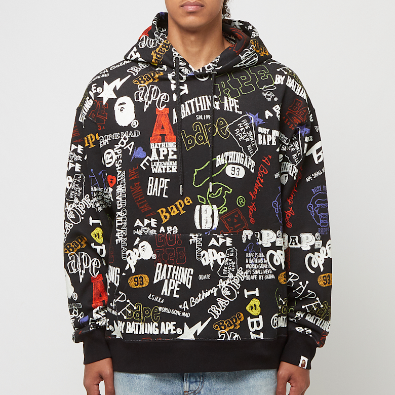 A Bathing Ape BAPE Hoodie Hand Draw Black