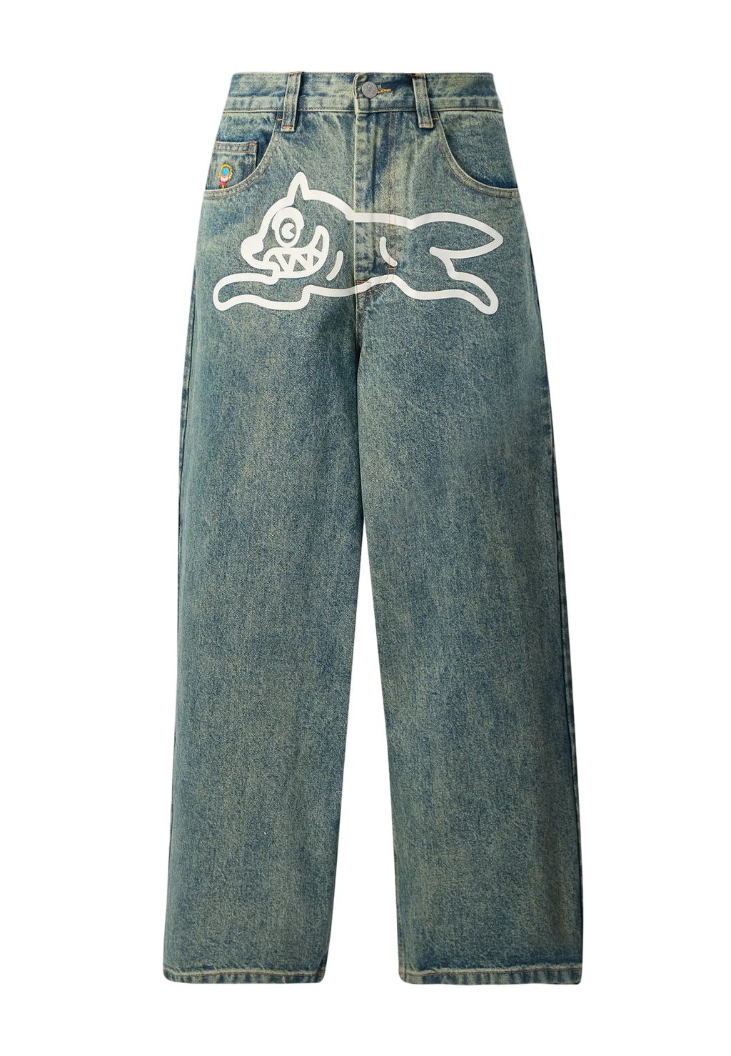 Icecream RUNNING DOG TRIPLE SCOOP - Jeans loose fit - vintage wash