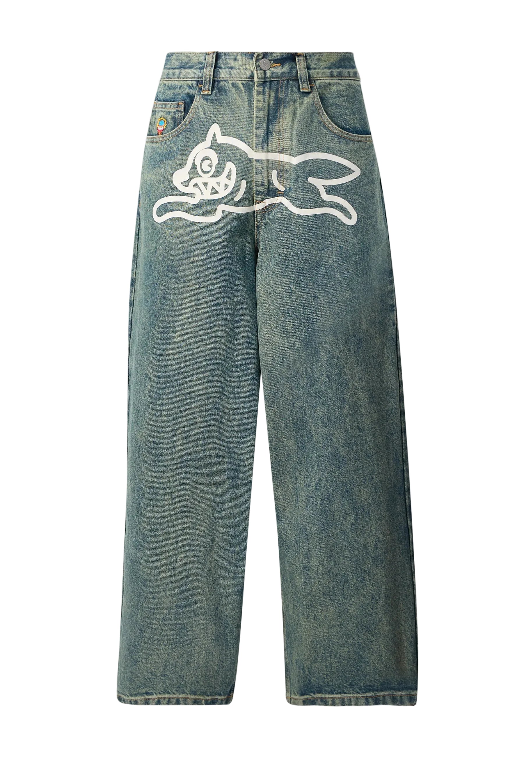 Icecream RUNNING DOG TRIPLE SCOOP - Jeans loose fit - vintage wash