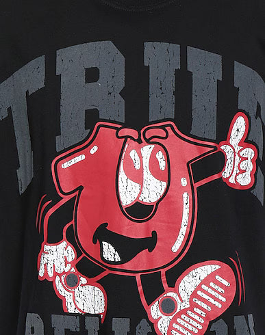 True Religion Flocked Logo Tee Black