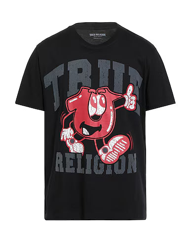 True Religion Flocked Logo Tee Black