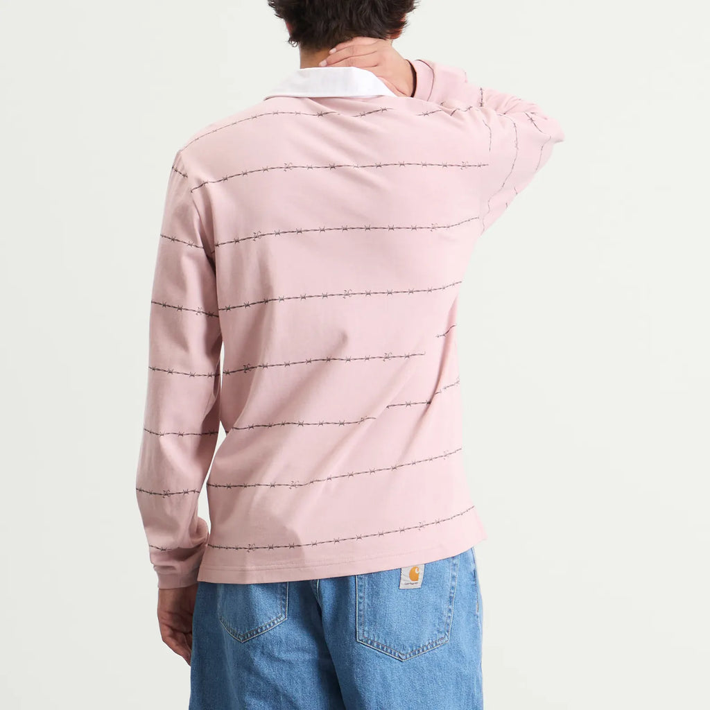 Icecream Barbed Wire Running Dog Rugby Shirt Pale Pink