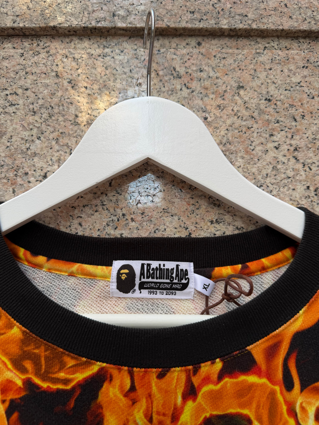 A Bathing Ape Bape Flame Wide Crewneck - XL (USED)