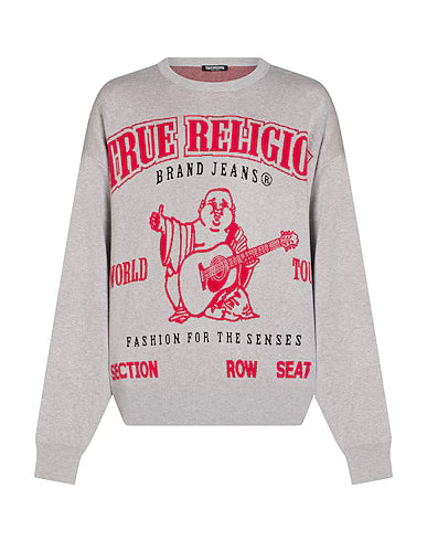 True Religion Pullover Bouddha Grey Red