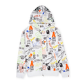 A Bathing Ape BAPE Shark Zip Hoodie Hand Draw White