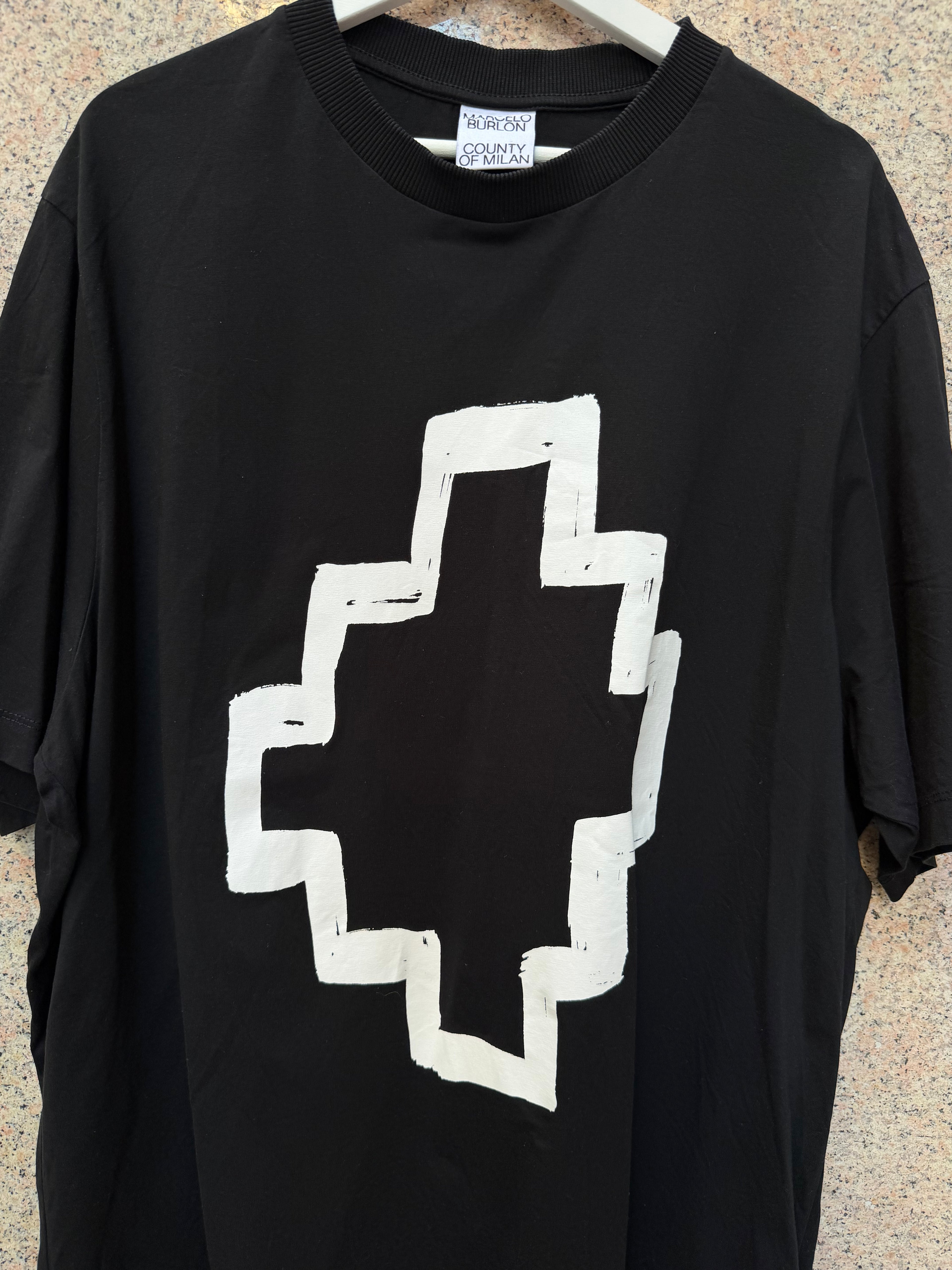 Marcelo Burlon Black Cross White T-Shirt - XL (USED)