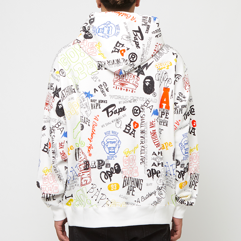 A Bathing Ape BAPE Hoodie Hand Draw White