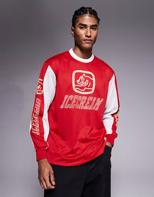 Icecream Racing Moto Longsleeve Jersey Red