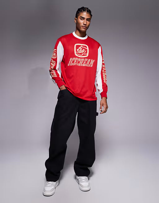 Icecream Racing Moto Longsleeve Jersey Red