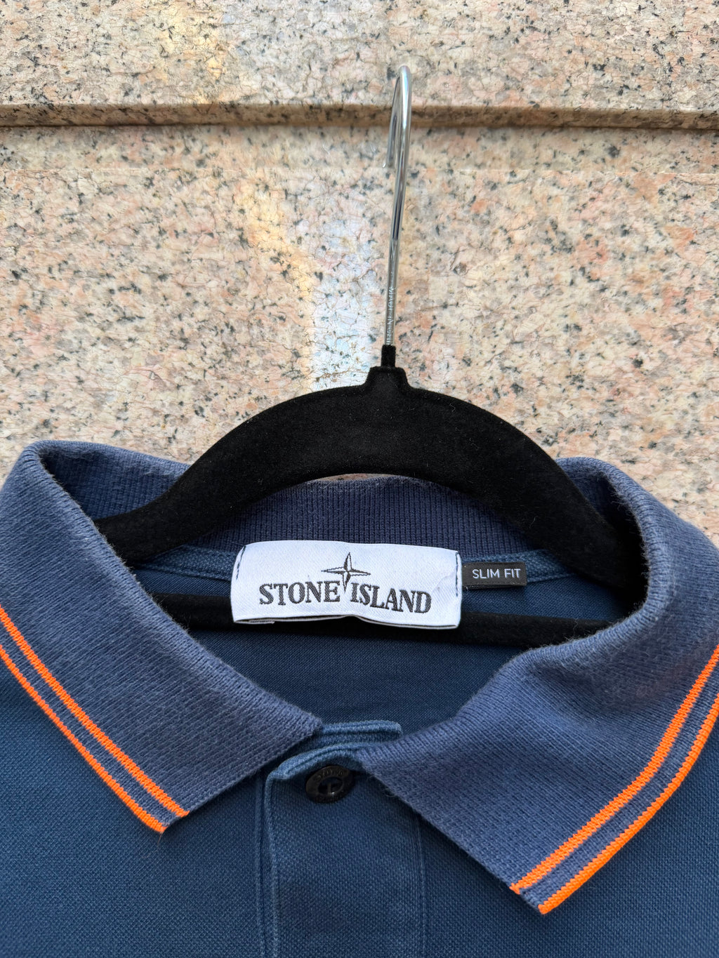 Stone Island Navy Polo Slim Fit - L Fit S/M (USED)