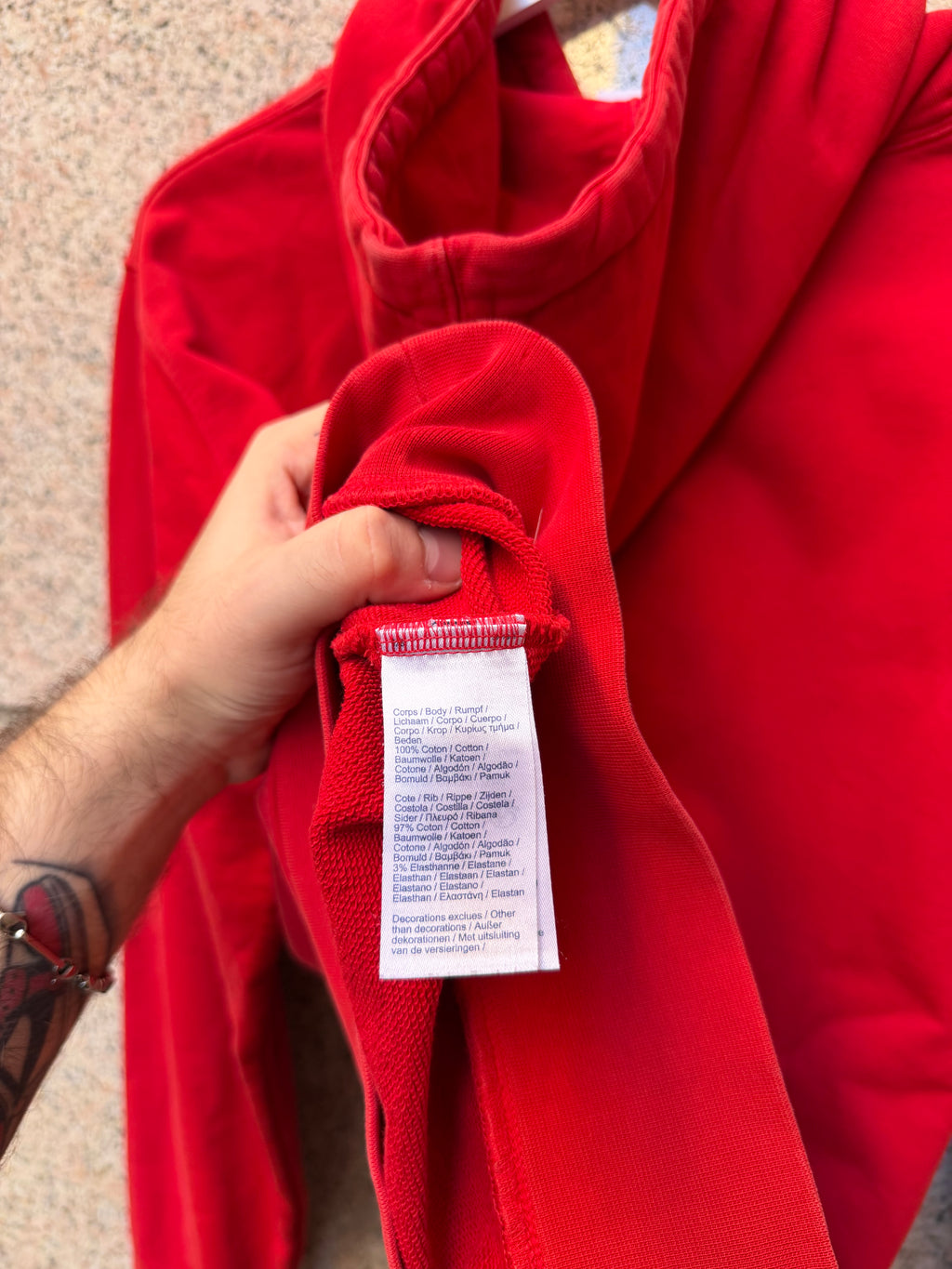 Supreme X Lacoste Hoodie Red  - M (USED)