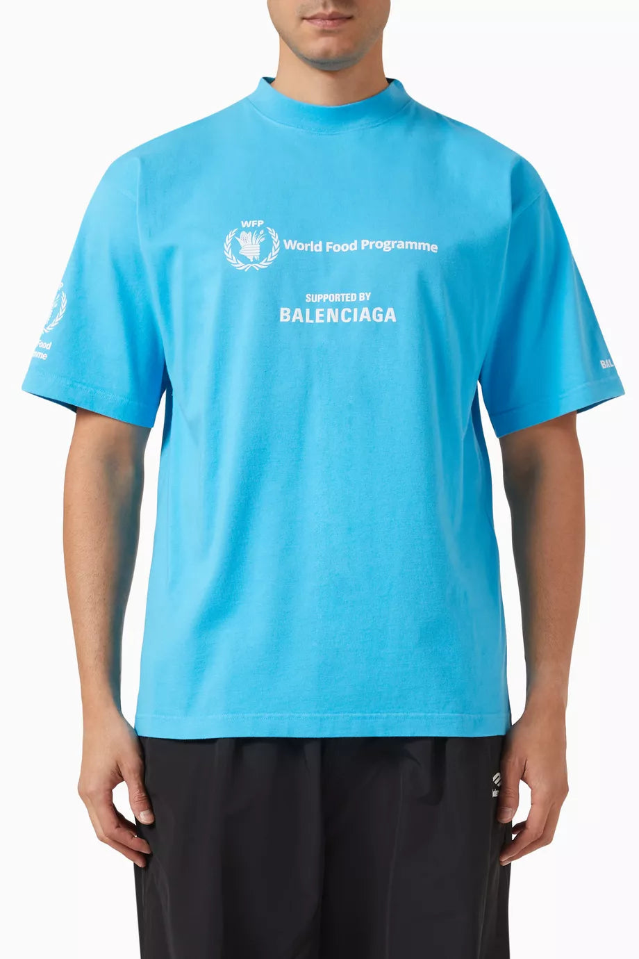 BALENCIAGA WFP Cotton T-shirt Light Blue