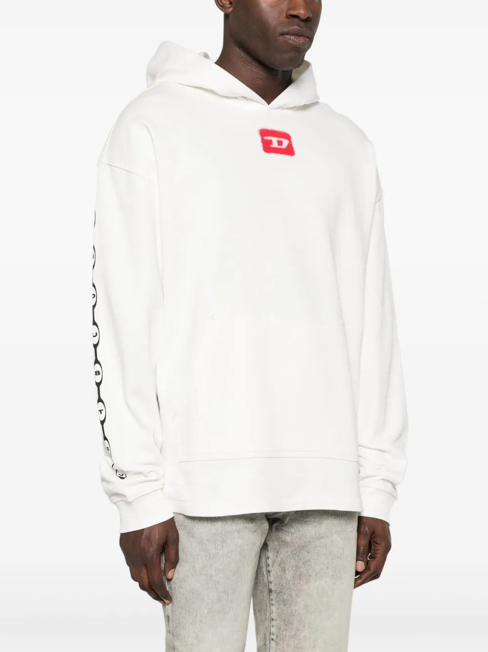 Diesel S-Baxt-Hood Cotton White Hoodie