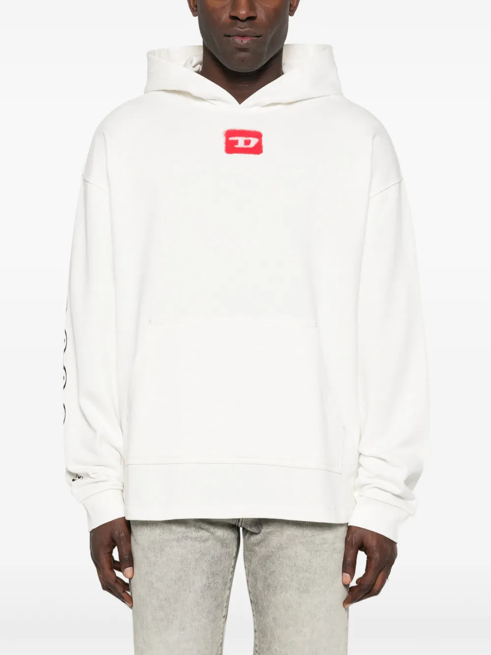 Diesel S-Baxt-Hood Cotton White Hoodie