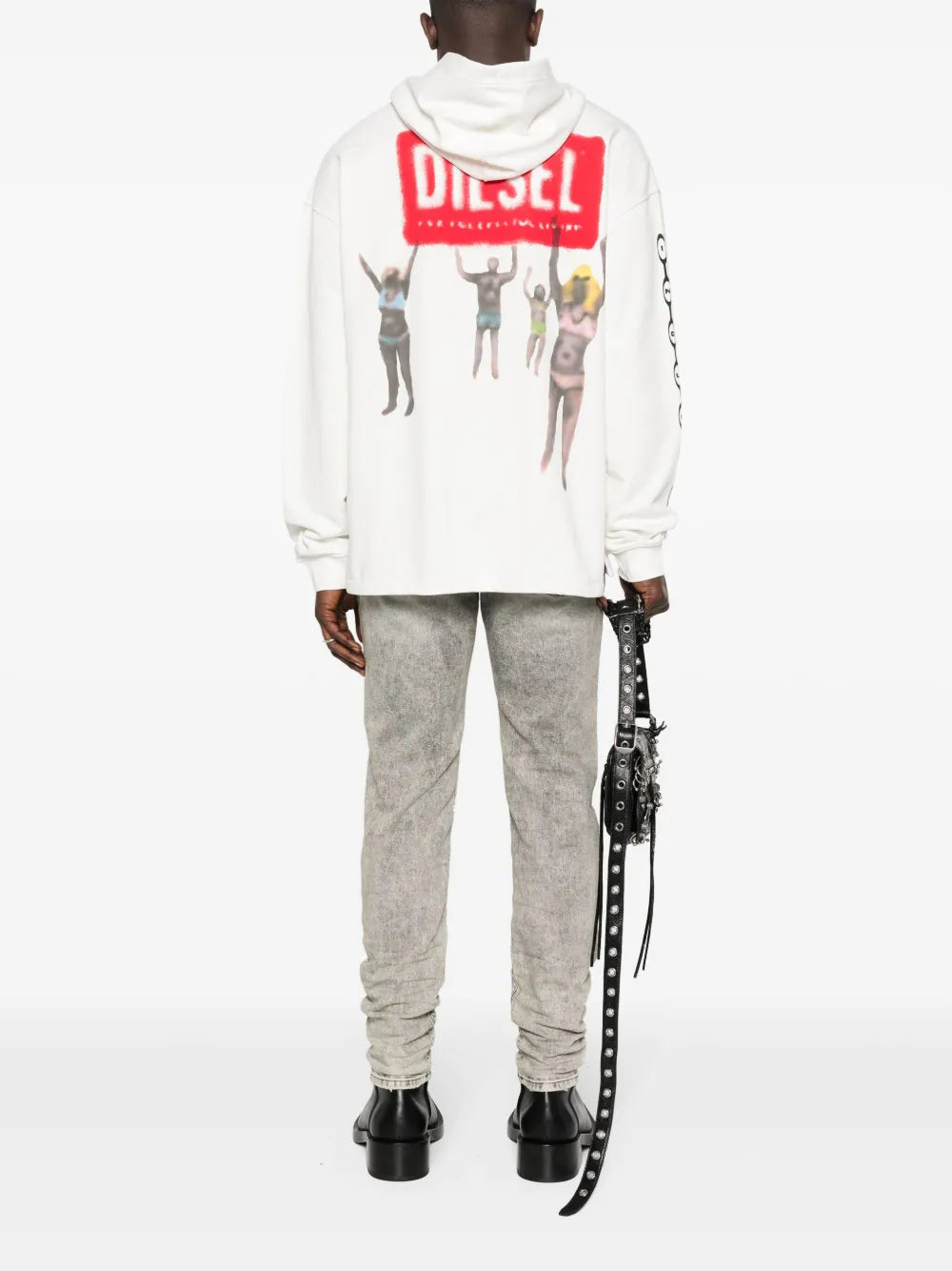 Diesel S-Baxt-Hood Cotton White Hoodie