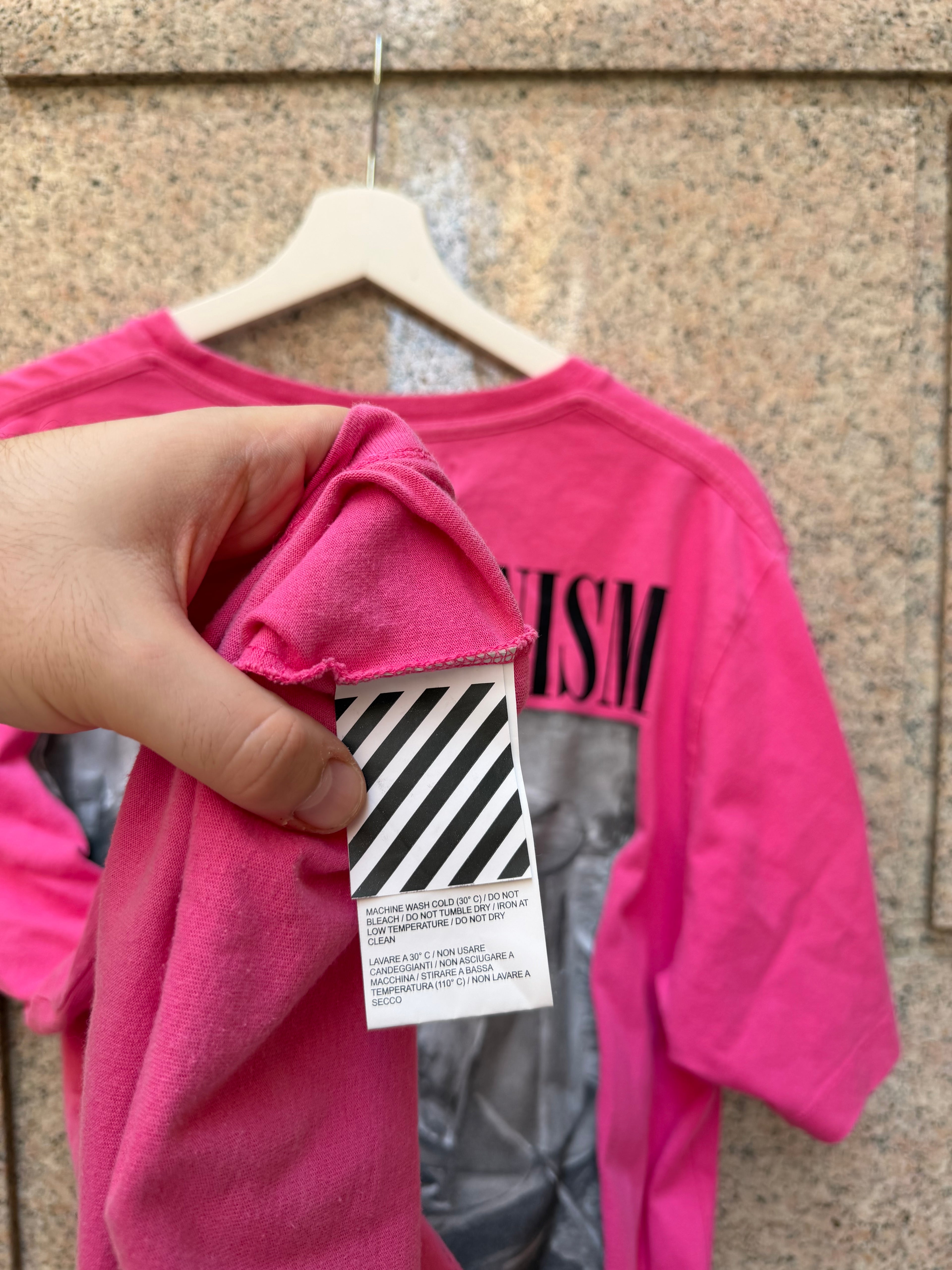 Off-White Impressionism Tee Pink FW18 - L (USED)