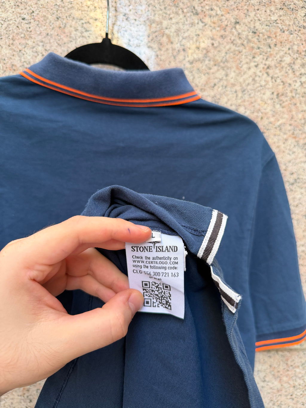 Stone Island Navy Polo Slim Fit - L Fit S/M (USED)