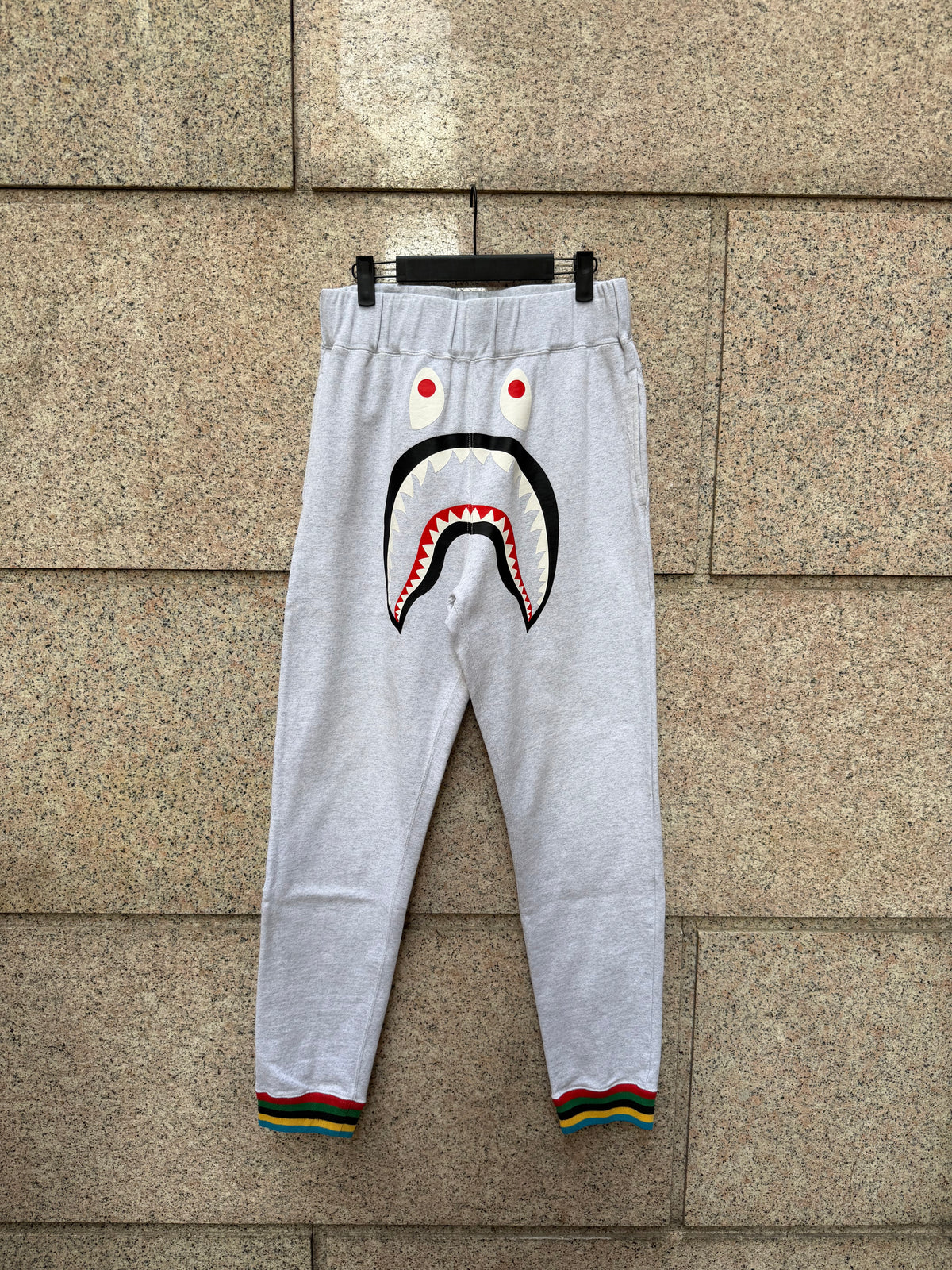 A Bathing Ape Bape Camo Shark Sweatpants Grey - L (USED)