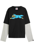 Icecream Layered Logo-print Cotton T-shirt Black by ICECREAM