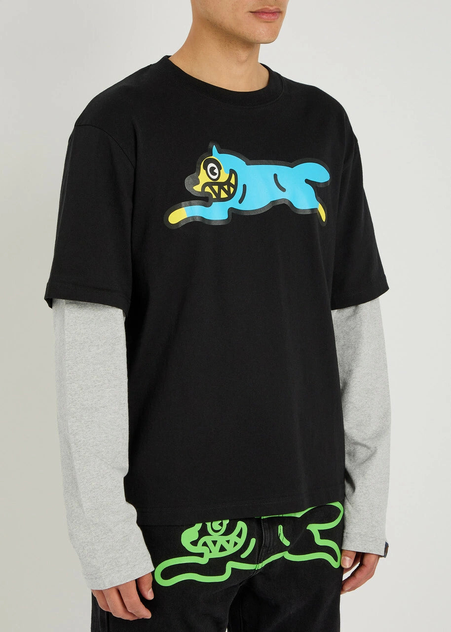 Icecream Layered Logo-print Cotton T-shirt Black by ICECREAM