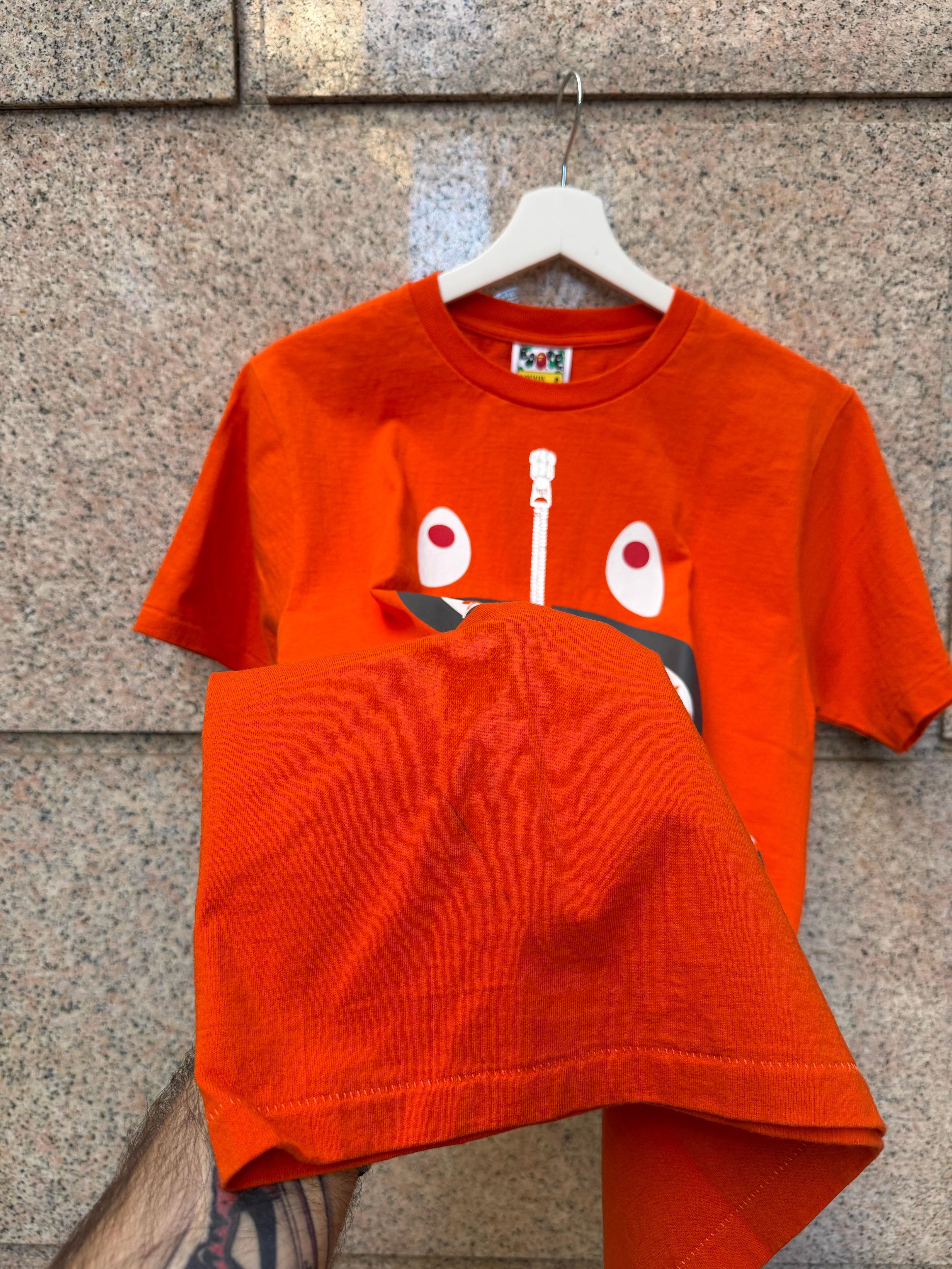 A Bathing Ape Bape Shark Tee Orange - S (USED)
