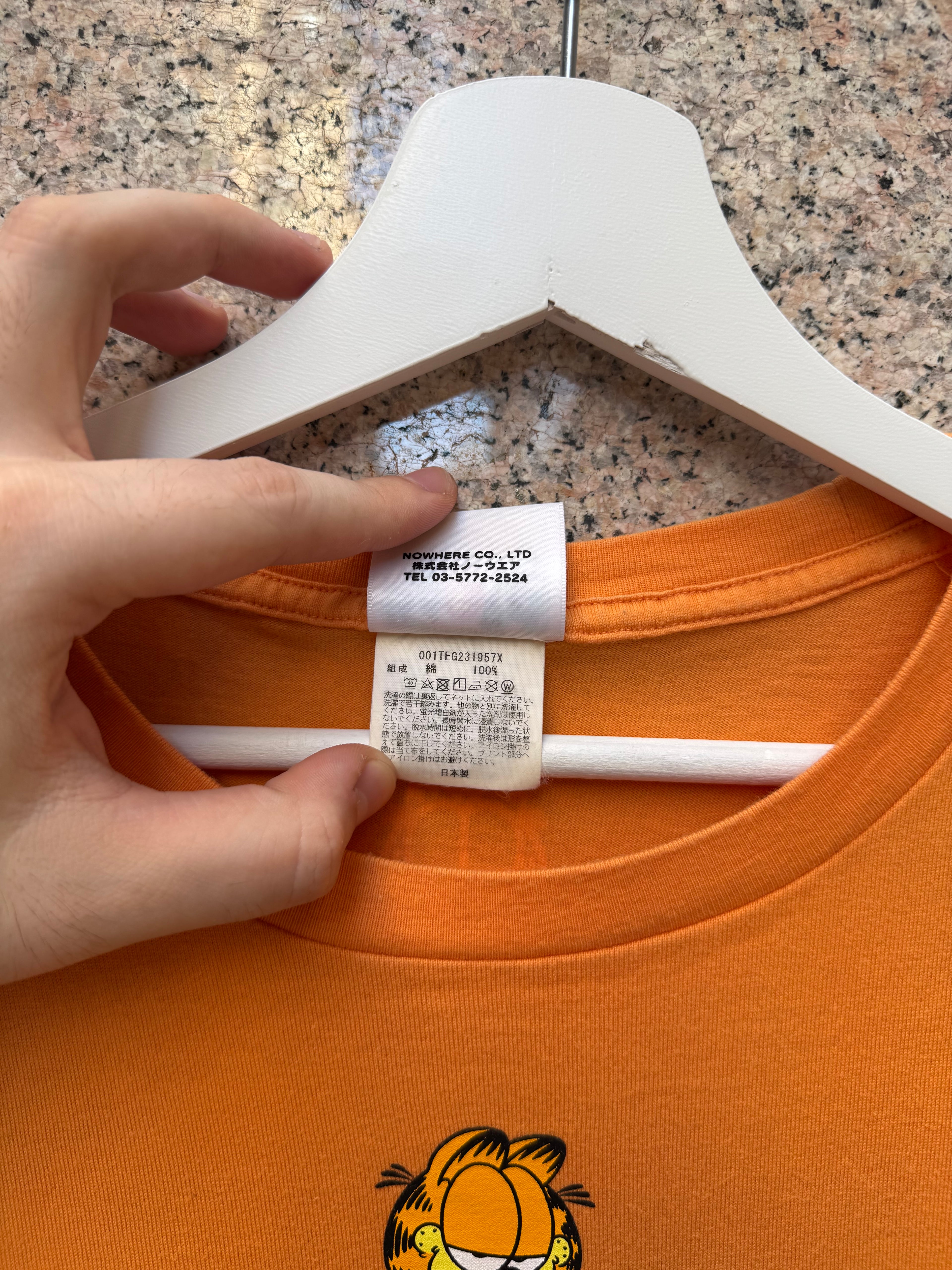 A Bathing Ape Bape X Garfield Orange Tee - L (USED)