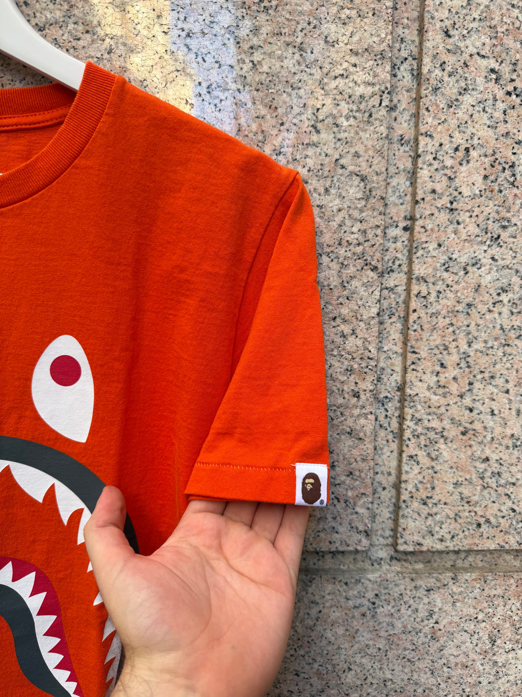 A Bathing Ape Bape Shark Tee Orange - S (USED)