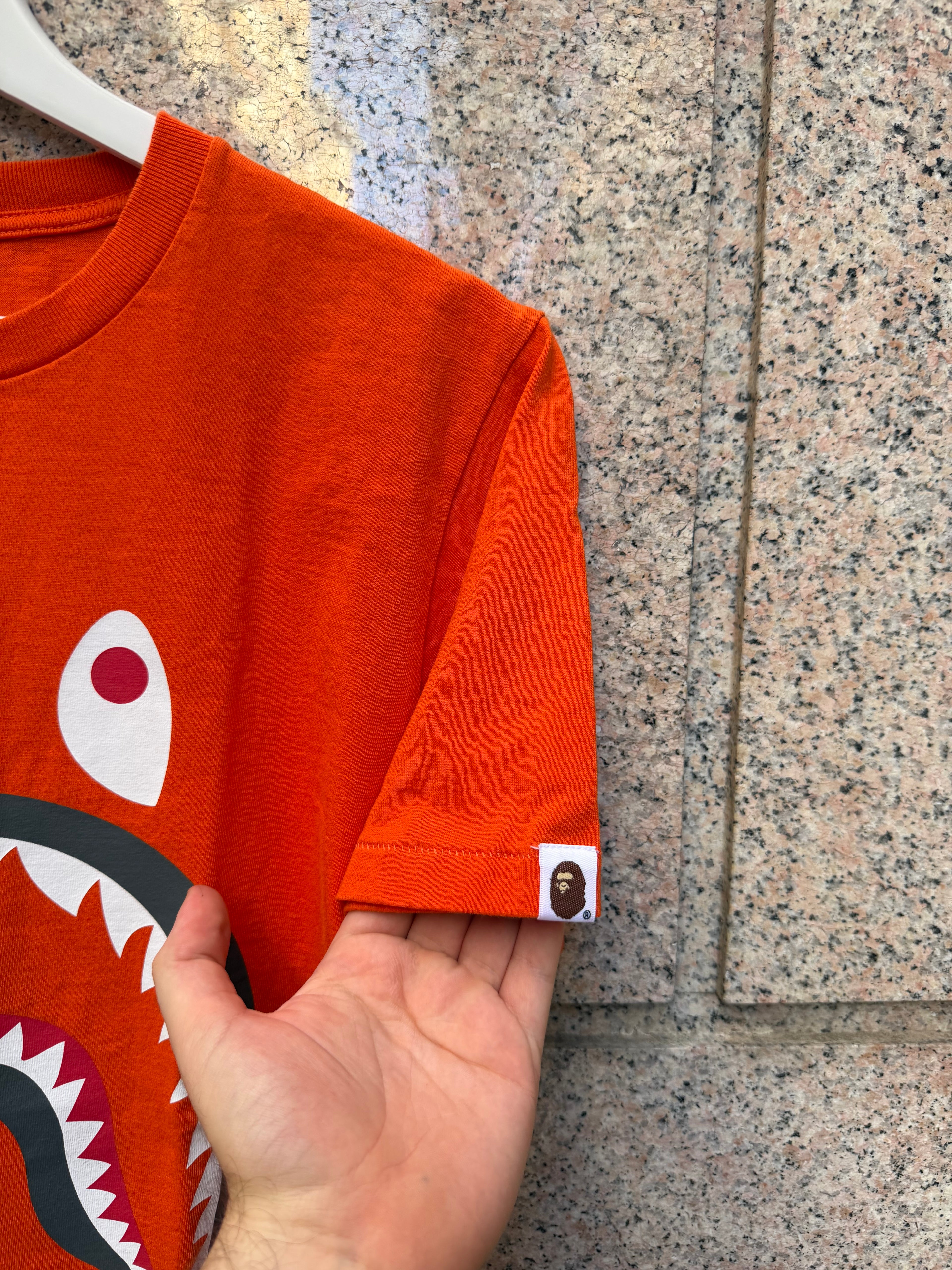 A Bathing Ape Bape Shark Tee Orange - S (USED)