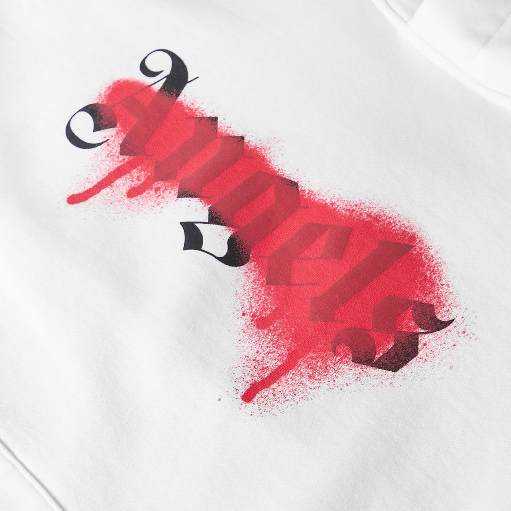 Palm Angels Hoodie Spray White Red