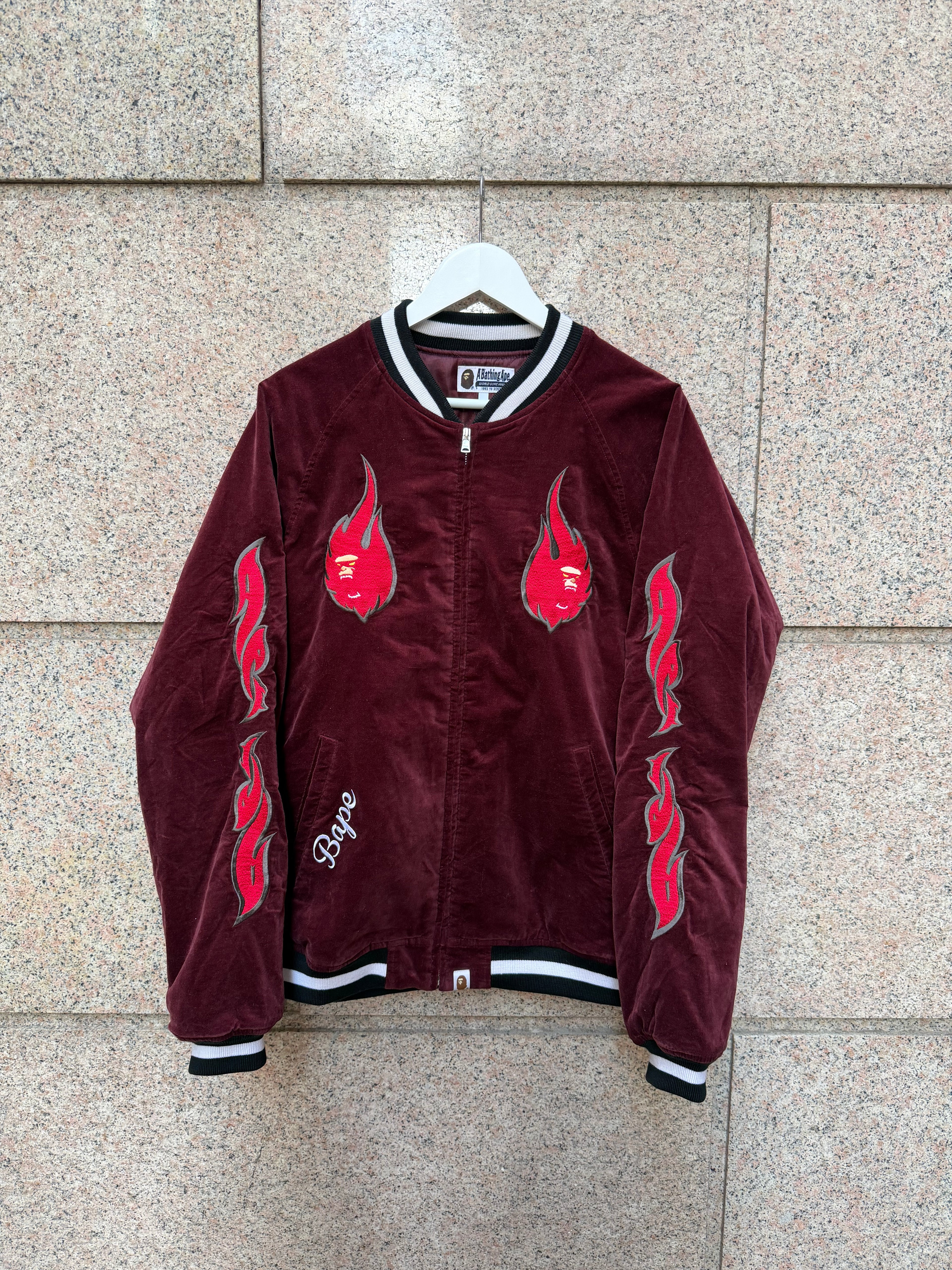 A Bathing Ape Bape Varsity Bomber Jacket - L (USED)