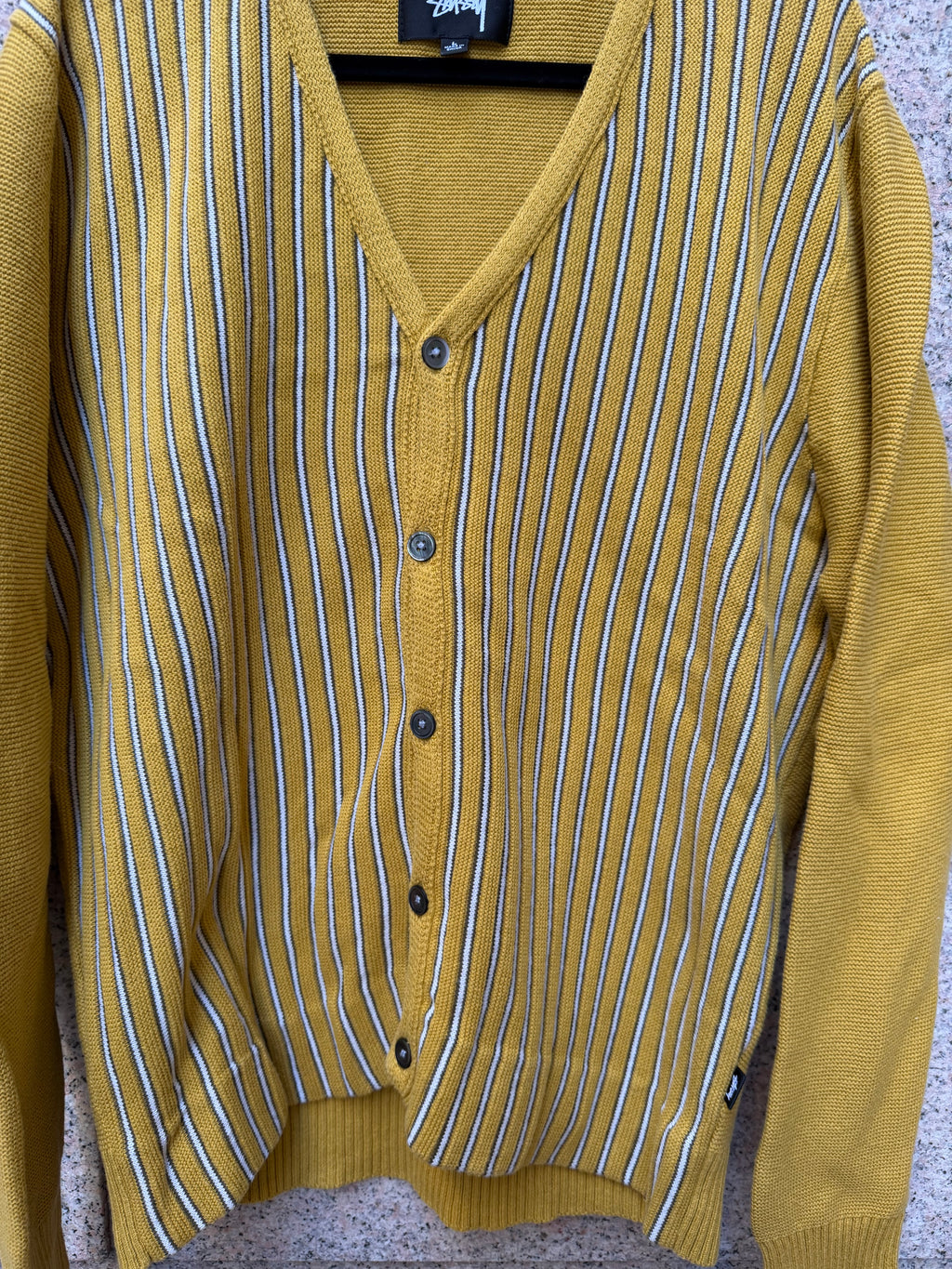 Stussy Cardigan Yellow Ochre - L (USED)