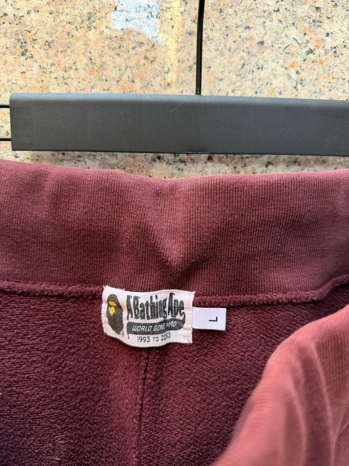 A Bathing Ape Bape Camo Shark Sweatpants Burgundy - L (USED)
