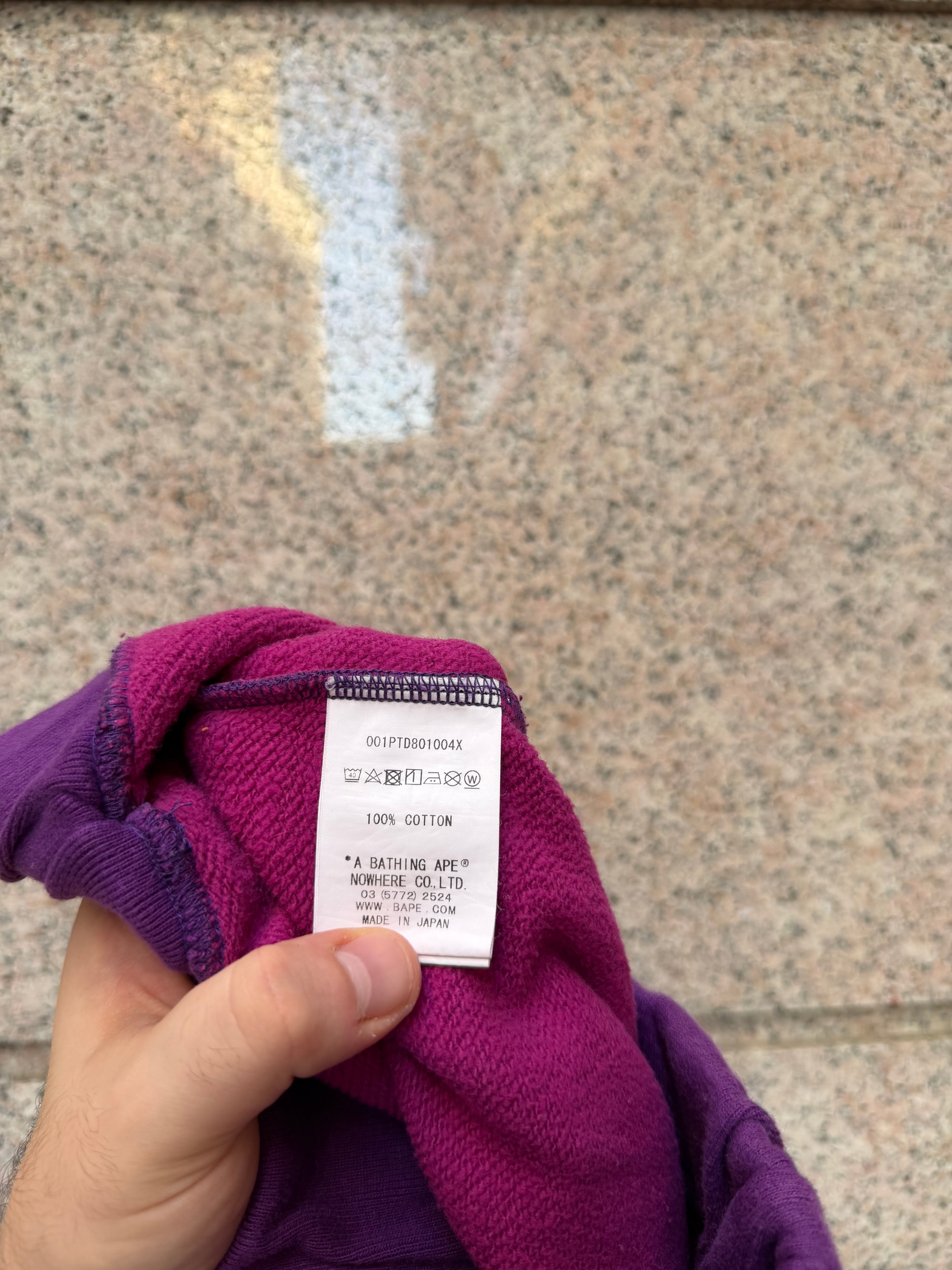 A Bathing Ape Bape Camo Shark Sweatpants Purple - S (USED)
