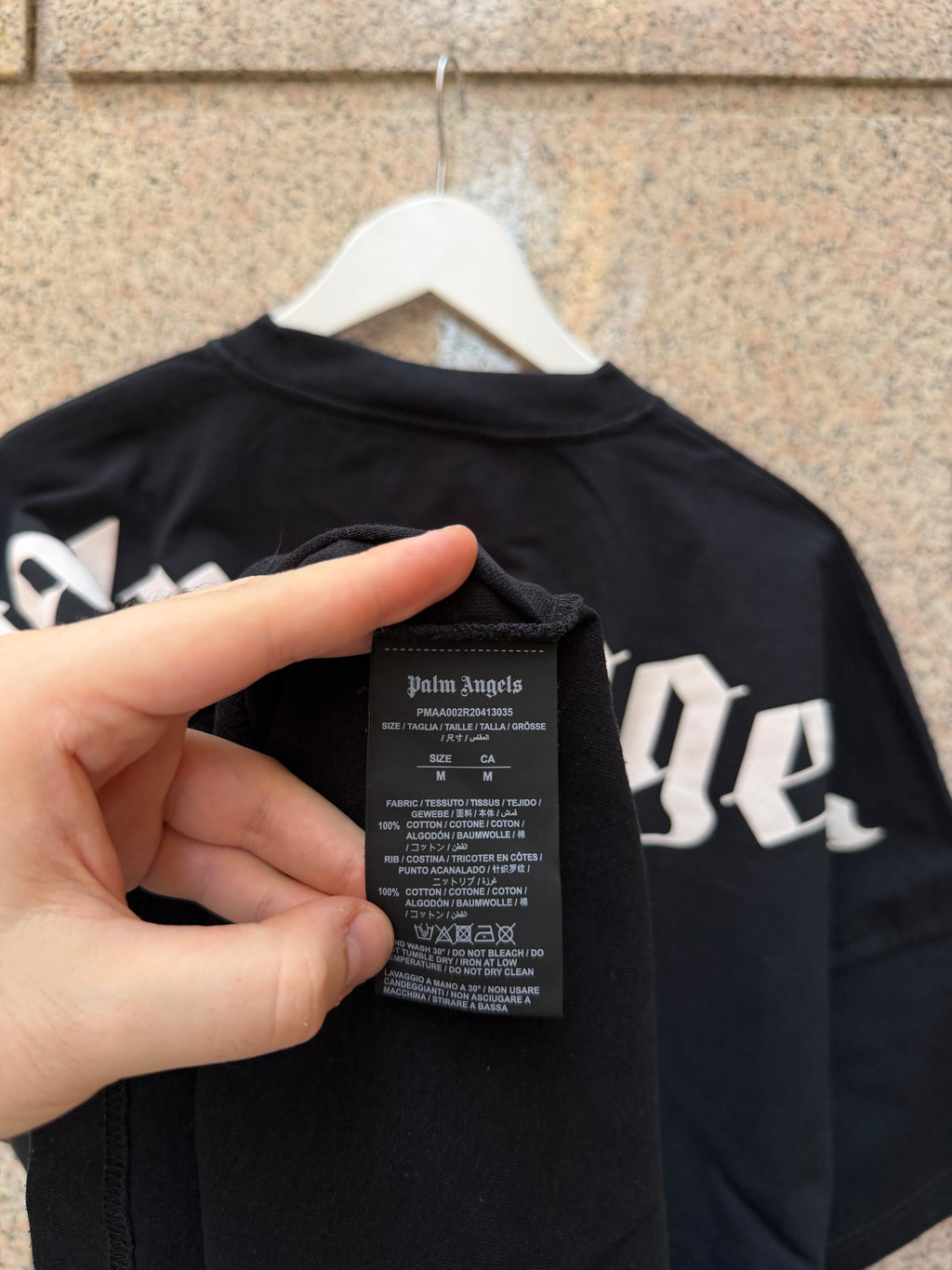 Palm Angels Big Logo White Black -  M (USED)