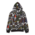 A Bathing Ape BAPE Hoodie Hand Draw Black