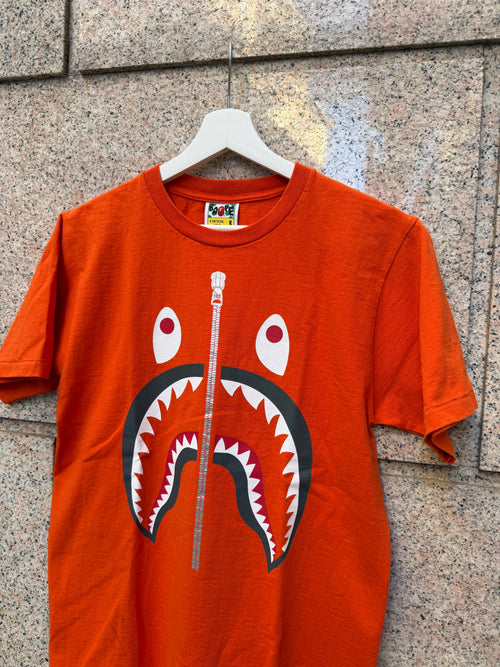 A Bathing Ape Bape Shark Tee Orange - S (USED)